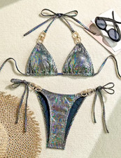 Damen Bikini  Glitzer Effekte