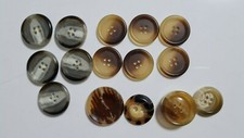 Set Konvolut in Braun Grau Knöpfe Knopf Omas Zeiten ca.2-2,5 cm 4-Loch Knopf