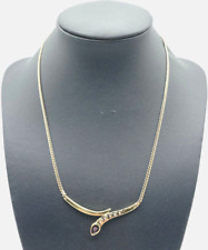 Solide 585 Gold 14 K Kette Collier Saphir und Brillanten L 43 cm 9,16Gr Juwelier