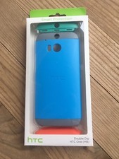 HTC ONE M8 HC C940 DOUBLE DIP HARD SHELL CASE/COVER BLAU ROT GRÜN - NEU