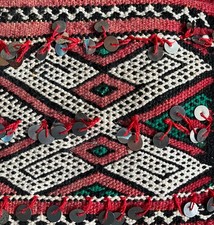 Kissen Hülle gewebt Pailletten Marokko Nordafrika alt