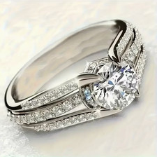 Zirkonia Ring Damen Silber Damenring Luxus Frauen Kristall Geschenk Liebe