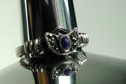Antiker silberring blauer - antiker,