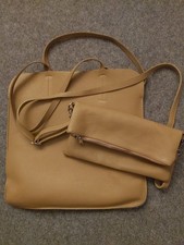 GENUINE Leather Borse in Pelle Made in Italy Leder Taschen  Set 2-teilig Fb Senf