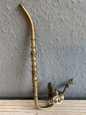 Alte chinesische Messing Pfeife Tabak Pfeife 20cm PFAU filigran verziert vintage