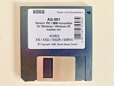 KORG AG-001 Treiber Diskette PC /IBM für Windows KORG X5, X5D, X5DR, X5RW