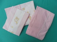 Tchibo Babybettwäsche weiß rosa mit Borde passend dazu ein Spannbettbezug