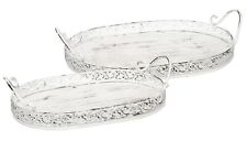 dekoratives Tablett oval im Landhaus-Stil in 2 verschiedenen Größen