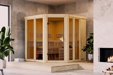 Sauna Saunakabine Heimsauna Innensauna Airi 196x196cm 68mm Elementsauna Karibu
