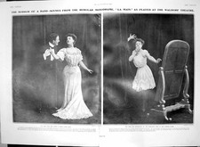 Antiker alter Druck Einbrecher Mimodrame La Main Waldorftheater Horror Hand 1905