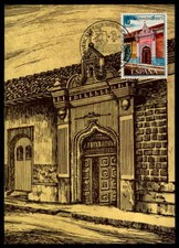 SPANIEN MK 1973 HISPANIDAD NICARAGUA LEON GOUVENEUR HAUS MAXIMUMKARTE MC CM df46