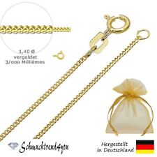 Gold Double Gelbgold Panzer Kette 36- 60 Halskette vergoldet Herren Damen Kinder