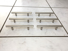 6 Möbelgriffe, Schubladengriffe, Kommodengriffe, Schrankgriffe aus Stahl