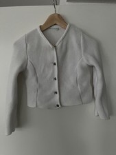 Kinderstrickjacke,Dirndl,Isar-Trachten,weiß,gestrickt,Janker, Gr.128, gebraucht