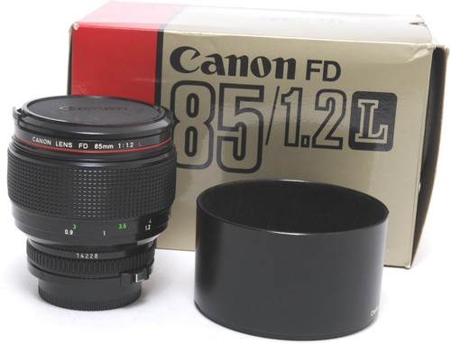Canon 85mm l lens - fd, boxed