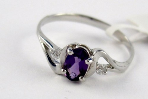 Amethyst ring oval - l7,