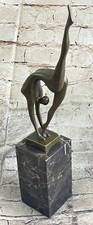 Original Signierte Abstrakte Ballerina Kunst Bronze Skulptur Lopez Figur Dekor