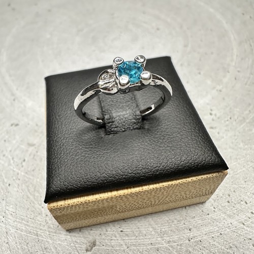 Damenring versilbert blau - damenring,