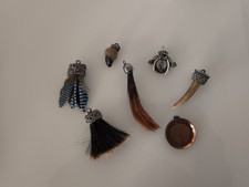 7xCharivari Anhänger,Münze,Rehhuf, Silberfarben TRACHTENSCHMUCK,Oktoberfest,Jagd