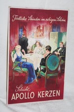 alte Werbung - Pappschild - Apollo Kerzen - 1938