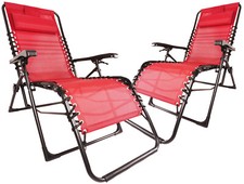 Sonnenliege Gartenstuhl Strandliege Relax 2er Set Liegestuhl rot faltbar
