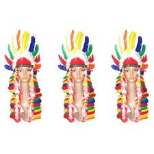 3x INDIANER FEDERKOPFSCHMUCK