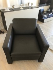 Sessel, leder, gebraucht, dunkelbraun, gepolstert von Brühl