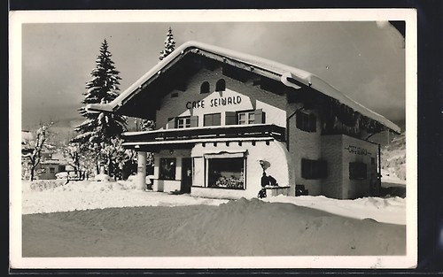 Ansichtskarte riezlern café - ansichtskarte,