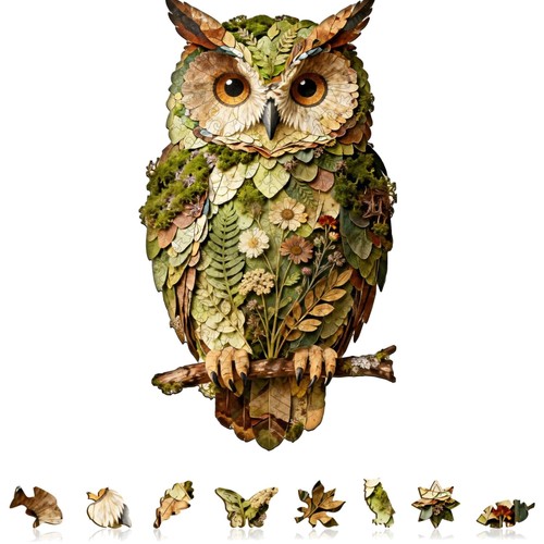 Holzpuzzle eule holz - eule, puzzle