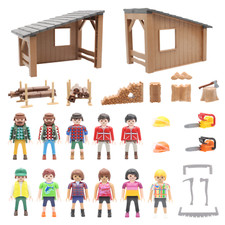 Playmobil Forstarbeiter Berg Wiesen Holz Kettensäge STIHL Unterstand Auswahl