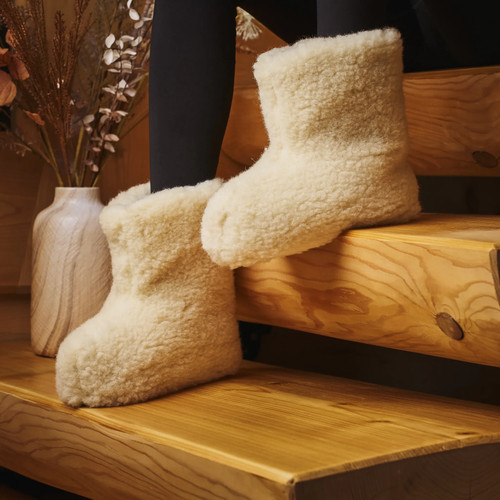 Weiße wollpantoffeln damen - wollpantoffeln,