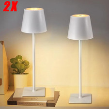 2X Dimmbar Akku Tischleuchte Touch Tischlampe LED Lampe USB Innen Außen Kabellos