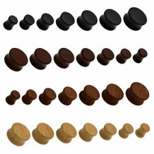 8-20 mm Plug Holz Flesh Tunnel Tube Holzplug Double Flared schwarz braun beige