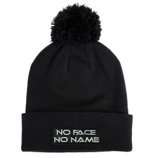 Bommelmütze No Face No Name in schwarz Mütze Beanie Wintermütze Stadion Ultras 