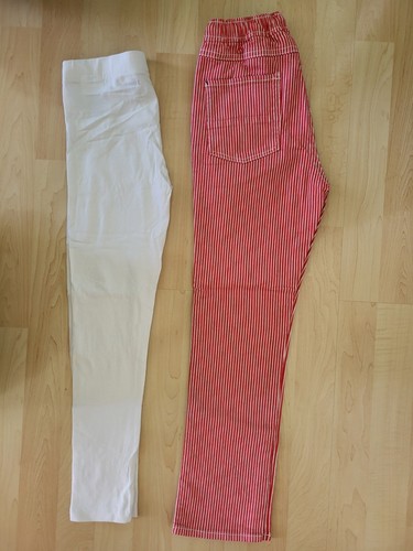 Stoffhose mal lang rot weiß - stoffhose,