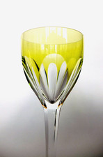 Excellenter Römer / Weinglas Val Saint Lambert gelbgrün 21 cm
