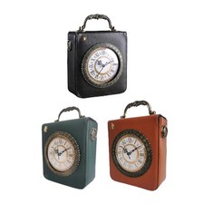 Damen-Umhängetasche aus Leder im Retro-Uhren-Design mit verstellbarem Riemen