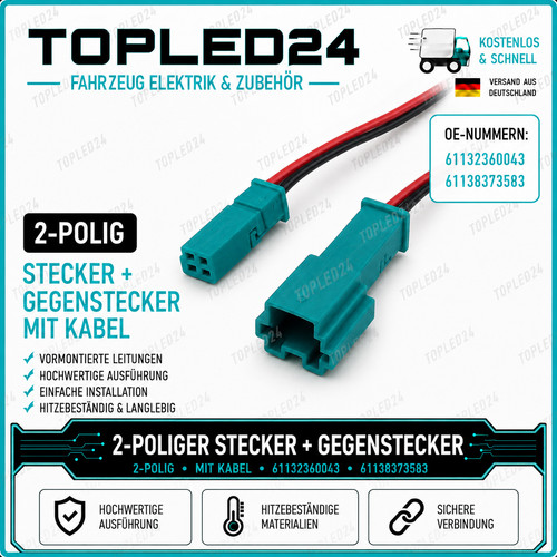 2pol buchse stecker - 2pol, buchse+stecker