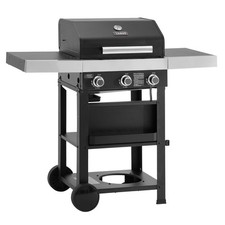 B-Ware TAINO WABAYA 3+0 Gasgrill Grillwagen 3 Brenner Sear-Burner Schwarz Matt