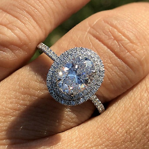 Oval halo diamant - 2,80,