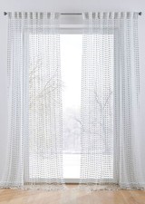 1er Pack Jacquard Gardine mit Glanzeffekt H/B: 245/135 cm Sommergardine Neu