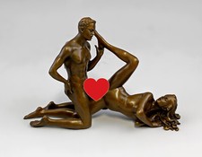 9937829-d  Bronze Skulptur Figur Paar erotisch Akt 20x5x13cm