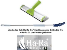 original Ha-Ra 32cm Fensterwischer lime Abzieher viva Faser  + 1 m Teleskop NEU