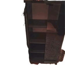 Schwarzer Schrank Regal gebraucht, mit Glastüren an Selbstabholer zu verkaufen 