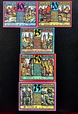 Notgeld Stadt Erfurt-Set mit 5 Scheinen von 1920 - verschiedene Stadtansichten