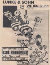 WITTEN, Werbung 1939, Lunke &