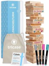 Hochzeit Gästebuch Holzturm 75 Steinen Spiel  Deko Geschenk Ideen  Beutel