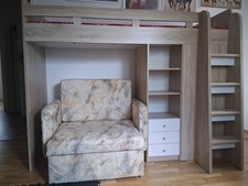 Jugendzimmer Hochbett Mit Schrank, Spiegel Und Gratis Schlafsofa