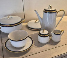 Hutschenreuther  Goldrand Blau Weiß echt Kobalt