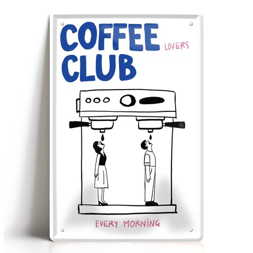 Blechschild coffee lovers club - blechschild,